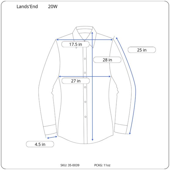 Lands'End‎ Pink Button Up Shirt Size 20W - Picture 5 of 5